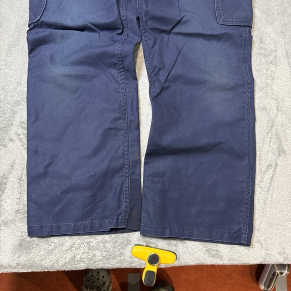 Carhartt Navy Blue Mens Cargo Work Pants Size 34x30 Faded and Distressed Utility - Picture 2 of 14